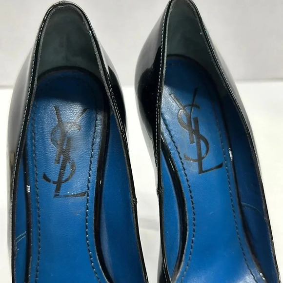 Yves Saint Laurent YSL Tribute Pump High Heels Patent Leather Black Size 36 US 6 - Picture 6 of 17